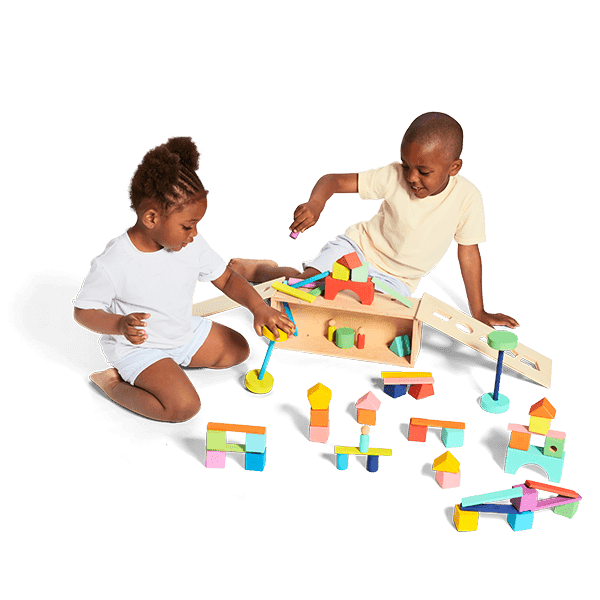 Children playing with Block Set image