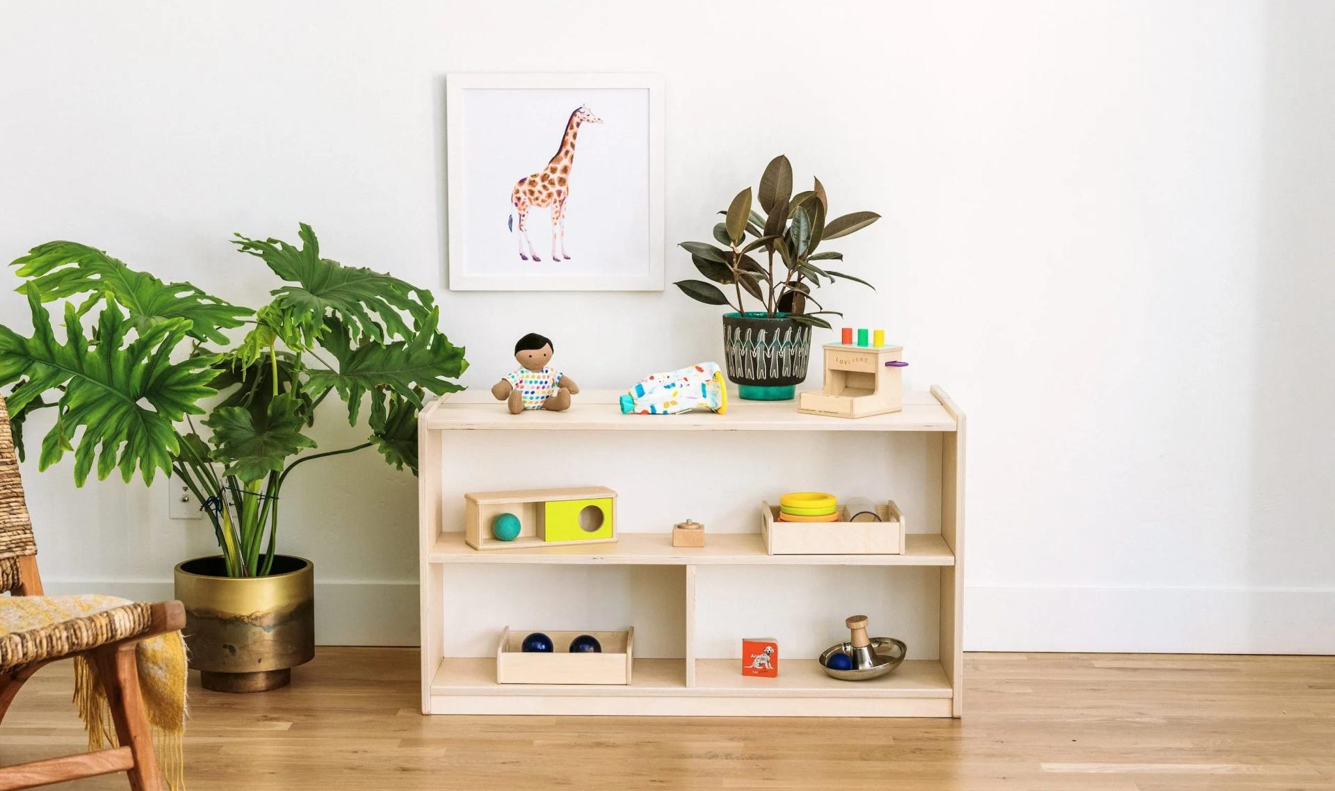 playshelf with toys